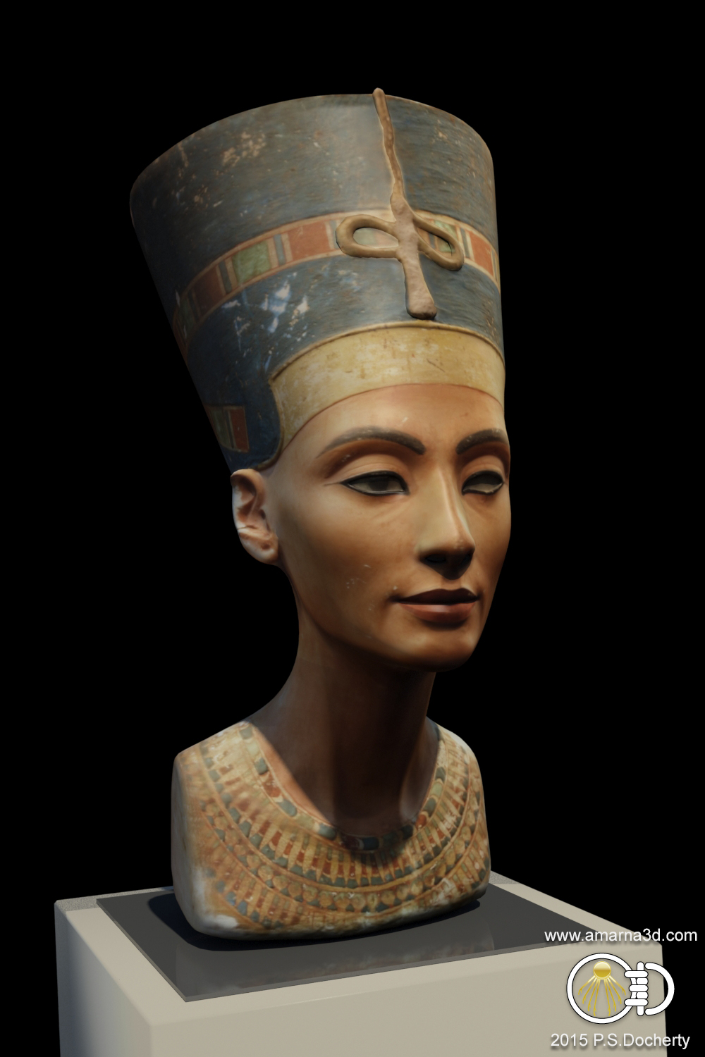 Queen Nefertiti Bust Egyptian Real Size From 3d Scan 49cm Perfect